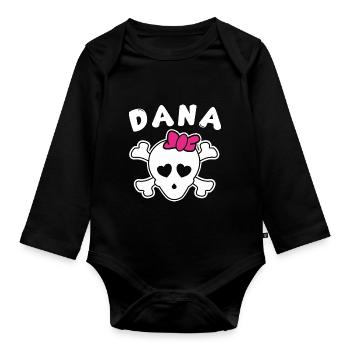 Pirate Dana Design pour les filles et les femmes - Body Bébé bio manches longues - noir - Devant