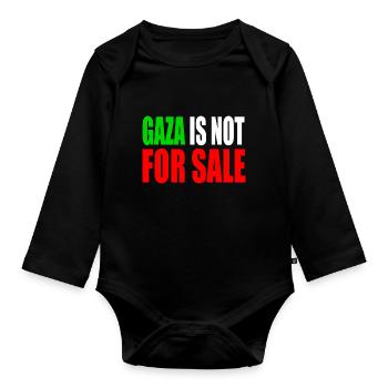 gaza is not for sale - Body Bébé bio manches longues - noir - Devant