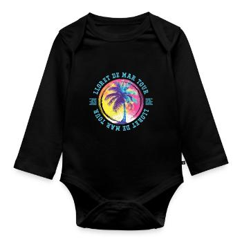 Lloret De Mar Tour Palmen Bunt - Baby Bio-Langarm-Body - Schwarz - Vorne