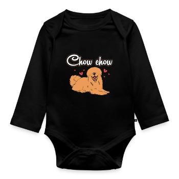 Chow Chow Dog - Organic Longsleeve Baby Bodysuit - black - Front