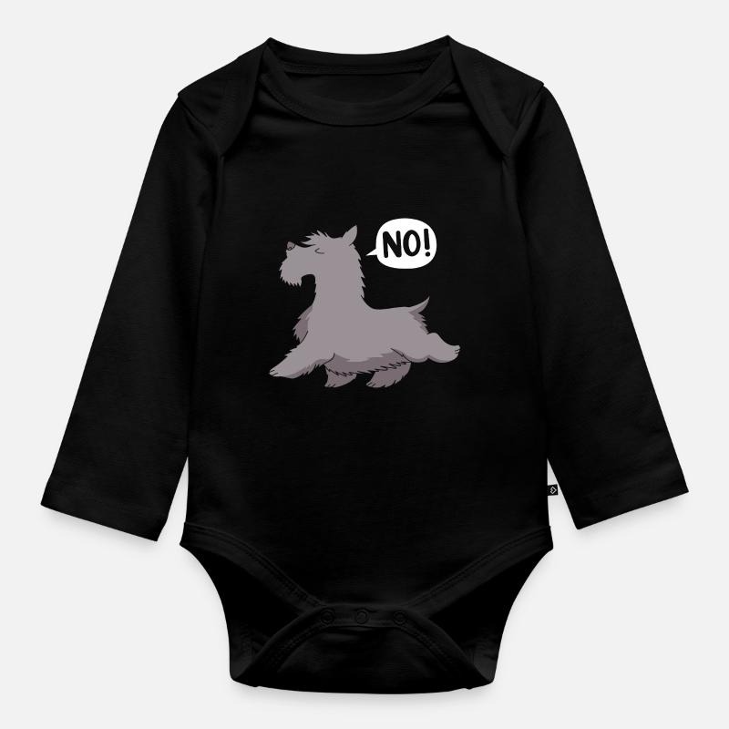 Scottish Terrier - Baby Bio-Langarm-Body - Schwarz