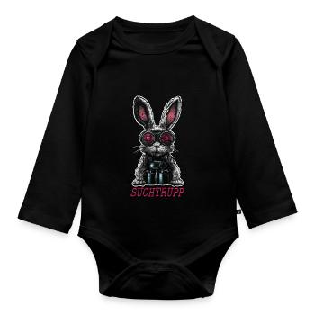 Easter Search Party Cool Easter Bunny - Organic Longsleeve Baby Bodysuit - black - Front