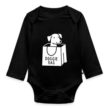 Doggie Bag - Organic Longsleeve Baby Bodysuit - black - Front