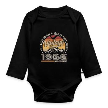 1966 Gift 59th Anniversary 1966 Vintage 1966 - Organic Longsleeve Baby Bodysuit - black - Front