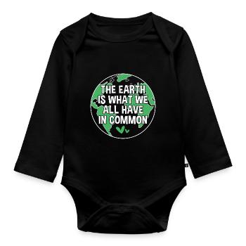 Earth Day - Baby Bio-Langarm-Body - Schwarz - Vorne