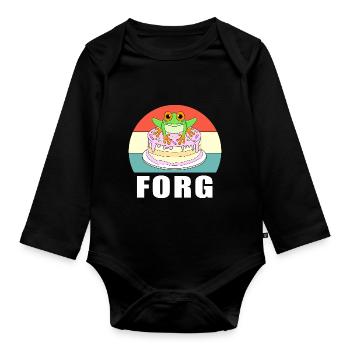 Frosch Laubfrosch - Baby Bio-Langarm-Body - Schwarz - Vorne