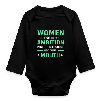 Unternehmer - Baby Bio-Langarm-Body - Schwarz - Vorne