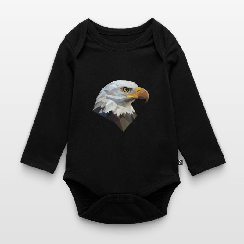 Conception de logo Eagle Head Low Poly Art Body Bébé bio manches longues