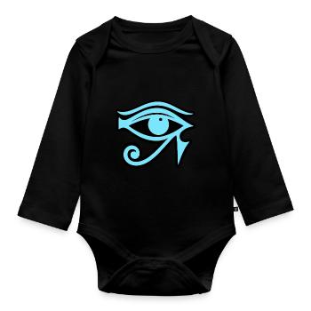 Symbole de l’œil d’Horus en Égypte - Body Bébé bio manches longues - noir - Devant