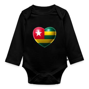Herz (Togo) - Baby Bio-Langarm-Body - Schwarz - Vorne