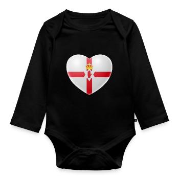 Coeur (Irlande du Nord / Irlande du Nord) - Body Bébé bio manches longues - noir - Devant