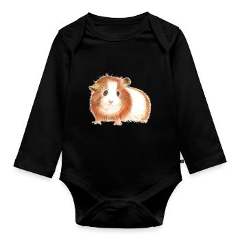 Guinea pig - the shirt for more pigs! - Organic Longsleeve Baby Bodysuit - black - Front