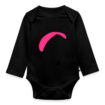 paragliding - Baby Bio-Langarm-Body - Schwarz - Vorne