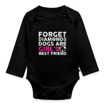 Dog Dogs Pet Pooch Mistress Gift - Organic Longsleeve Baby Bodysuit - black - Front