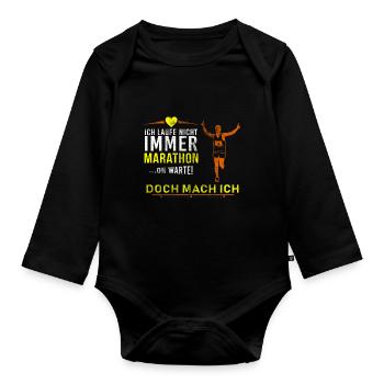 Marathon - Baby Bio-Langarm-Body - Schwarz - Vorne