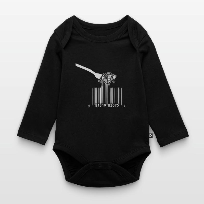 barcode fork spaghetti Organic Longsleeve Baby Bodysuit