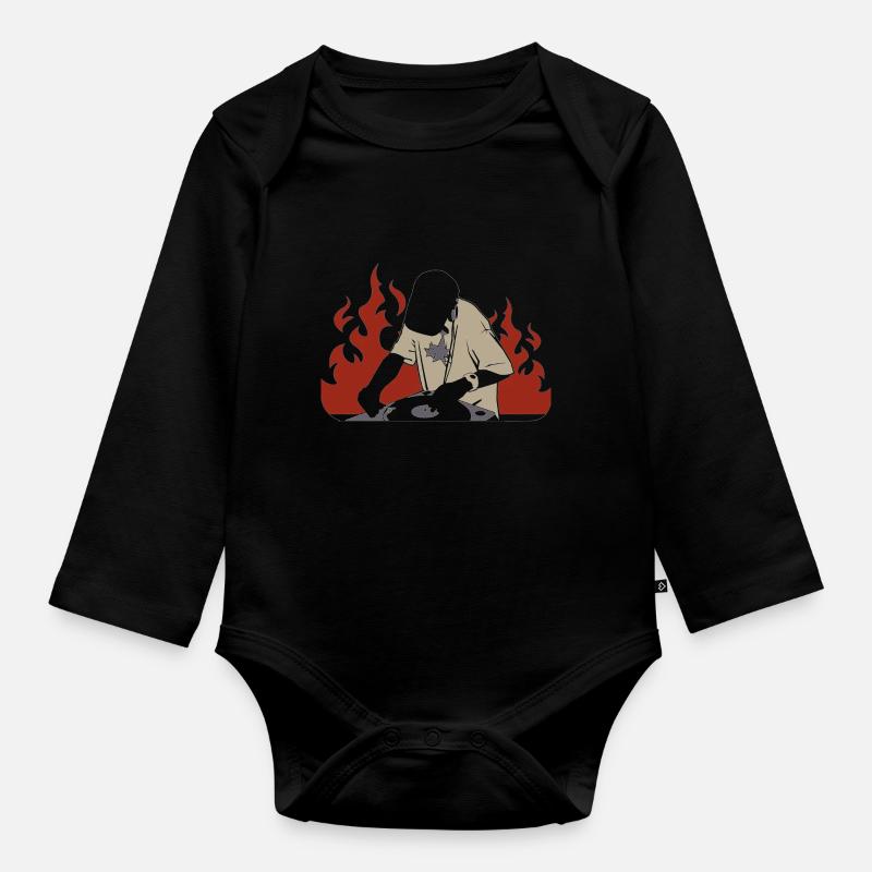 dj - Baby Bio-Langarm-Body - Schwarz