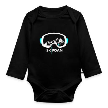 Skibrille Skifahren - Baby Bio-Langarm-Body - Schwarz - Vorne