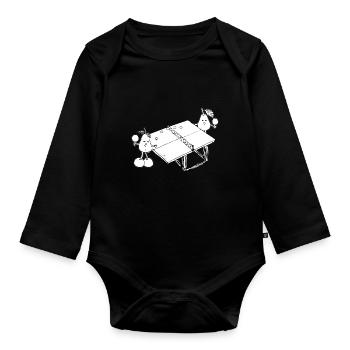 Poires au tennis de table - Body Bébé bio manches longues - noir - Devant