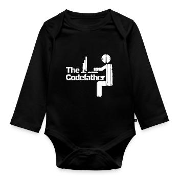informaticien - Body Bébé bio manches longues - noir - Devant