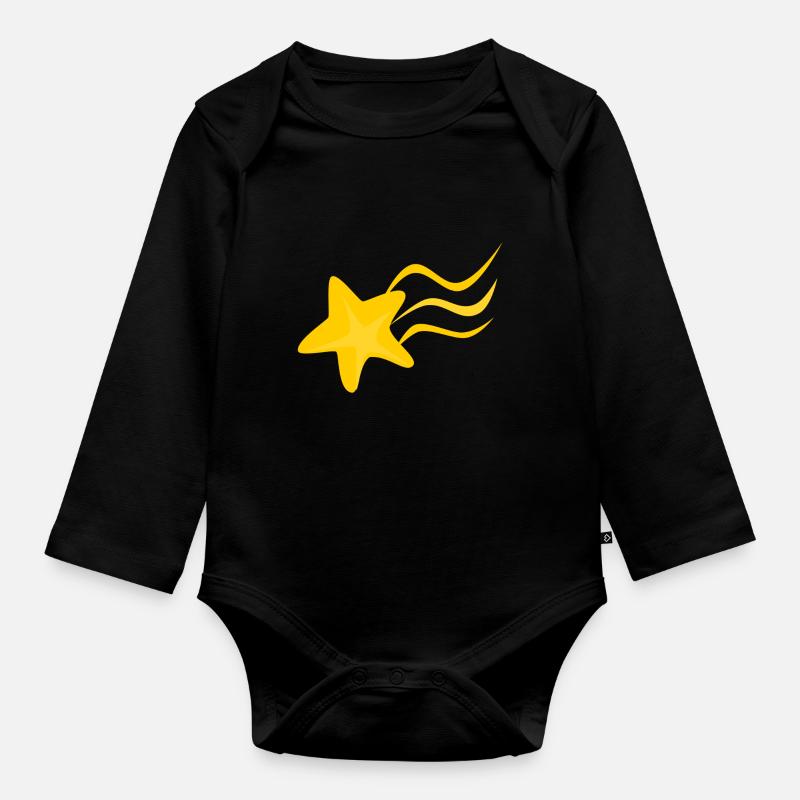 Sternschnuppe - Baby Bio-Langarm-Body - Schwarz