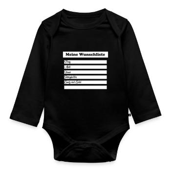 Liste de vœux Noël Père Noël Père Noël - Body Bébé bio manches longues - noir - Devant