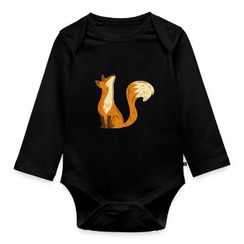 Renard renard - Body Bébé bio manches longues - noir - Devant