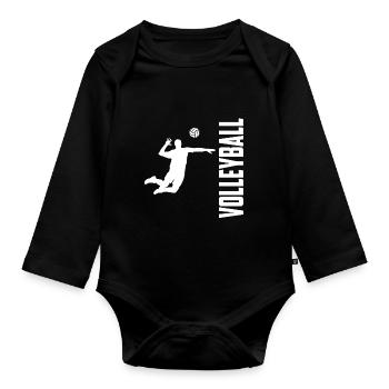 Volleyball volleyball sport - Body Bébé bio manches longues - noir - Devant