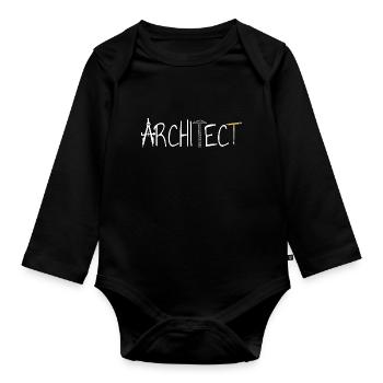Architecte Architecte Skyline Cadeau Vintage - Body Bébé bio manches longues - noir - Devant