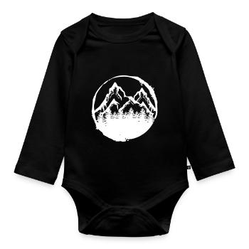 Forest tree forester gift - Organic Longsleeve Baby Bodysuit - black - Front