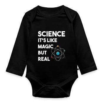Science Drôle de sort physicien chimiste cadeau - Body Bébé bio manches longues - noir - Devant