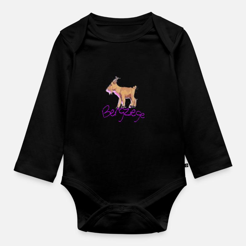 Bergziege - Baby Bio-Langarm-Body - Schwarz