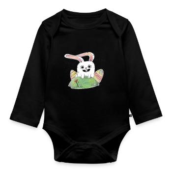 Pâques est là! Joli cadeau cool pour les enfants - Body Bébé bio manches longues - noir - Devant