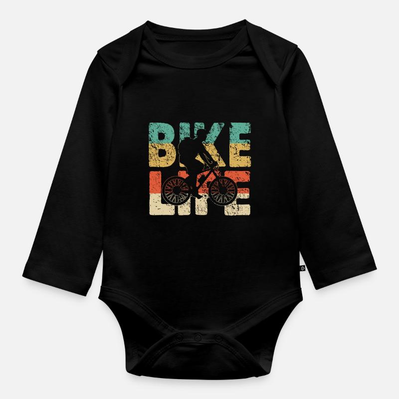 cycle - Organic Longsleeve Baby Bodysuit - black