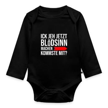 Berlin slang lustig blödsinn dialekt berliner - Baby Bio-Langarm-Body - Schwarz - Vorne