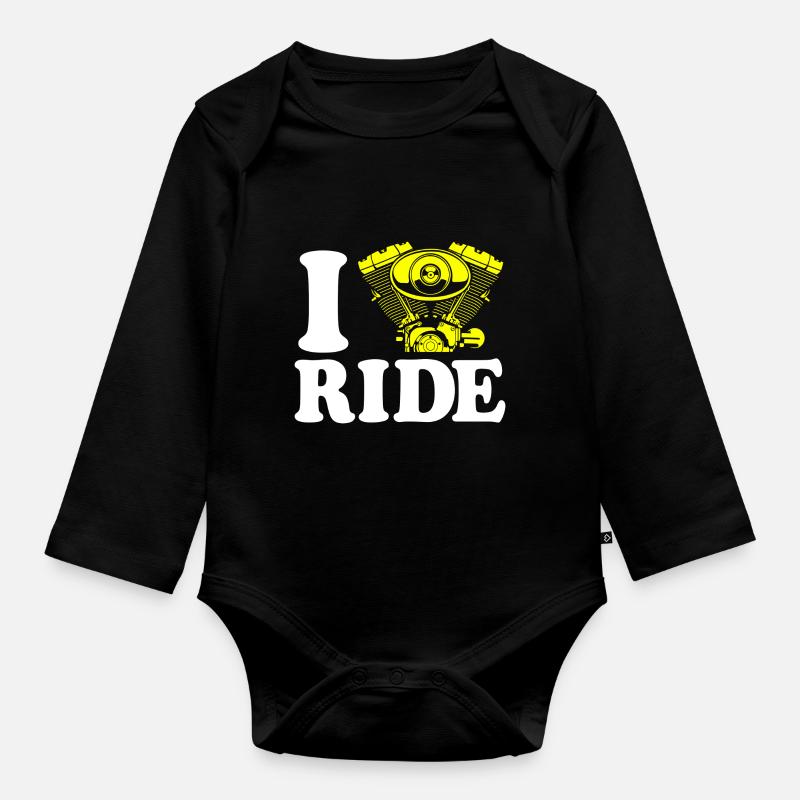 biker - Body Bébé bio manches longues - noir