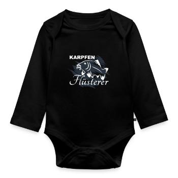 Karpfen Flüsterer - Baby Bio-Langarm-Body - Schwarz - Vorne