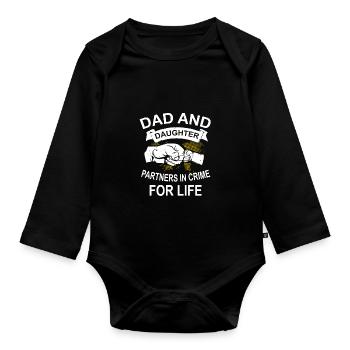 Father and Daughter best friends for life - Baby Bio-Langarm-Body - Schwarz - Vorne