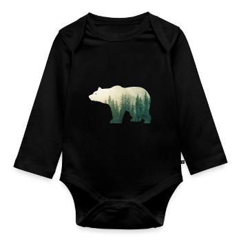 Aventure Outsider Outdoor Nature - Body Bébé bio manches longues - noir - Devant