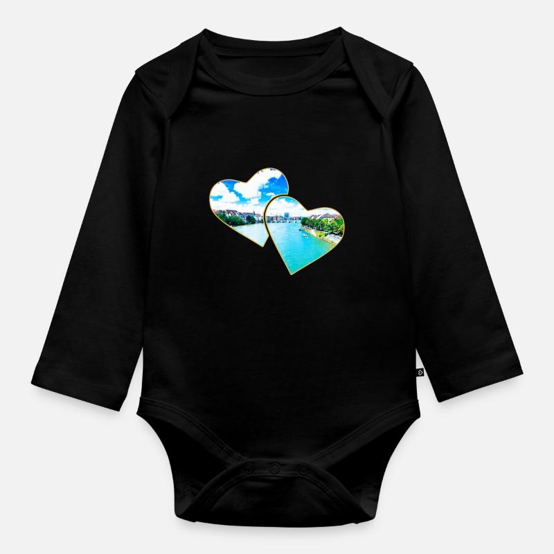 Bâle - Body Bébé bio manches longues - noir