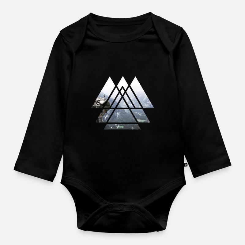Montagne Explorer - Body Bébé bio manches longues - noir