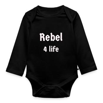 Rebel 4 life Rebell fürs Leben Revolution - Baby Bio-Langarm-Body - Schwarz - Vorne