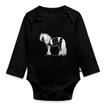 cheval - Body Bébé bio manches longues - noir - Devant