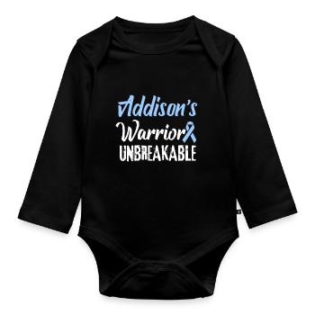 Addison es Disease Awareness Warrior - Baby Bio-Langarm-Body - Schwarz - Vorne
