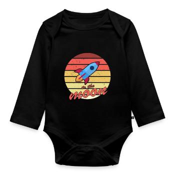 Vers la fusée lunaire - Body Bébé bio manches longues - noir - Devant
