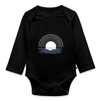 Vinyl Schallplatten Plattensammler Platte - Baby Bio-Langarm-Body - Schwarz - Vorne