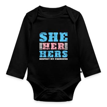 Trans Femmes Cadeau LGBT Transgenre - Body Bébé bio manches longues - noir - Devant
