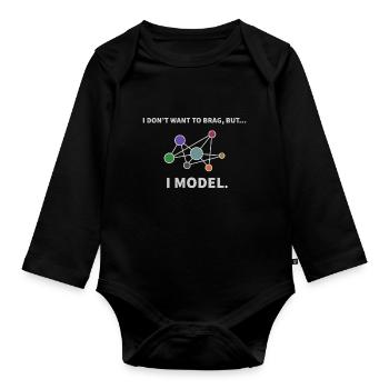 Model Data science Informatique Cadeau - Body Bébé bio manches longues - noir - Devant