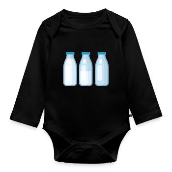 MILK - Organic Longsleeve Baby Bodysuit - black - Front
