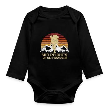 Wandern Trekking Wanderer - Baby Bio-Langarm-Body - Schwarz - Vorne